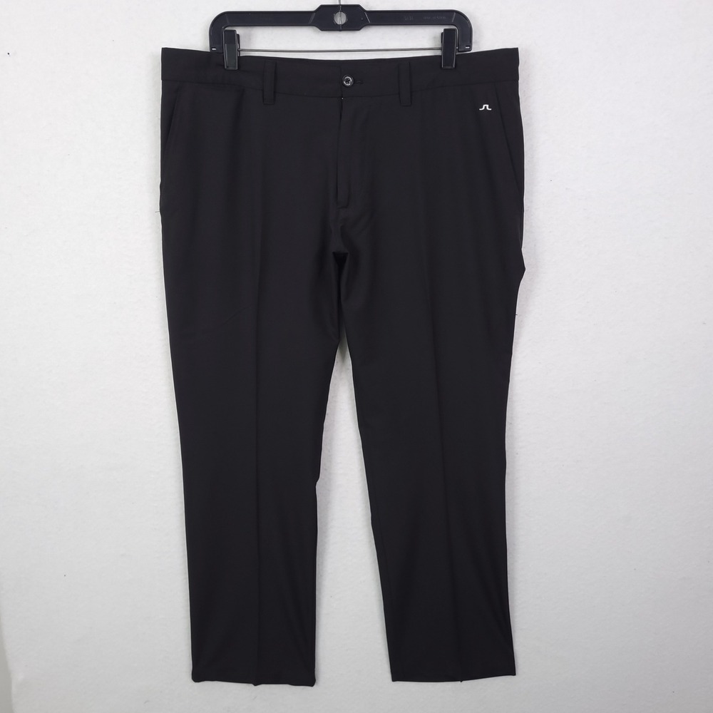 J.Lindeberg Golf Pants Mens 38/28 Black Regular Fit Performance Trousers